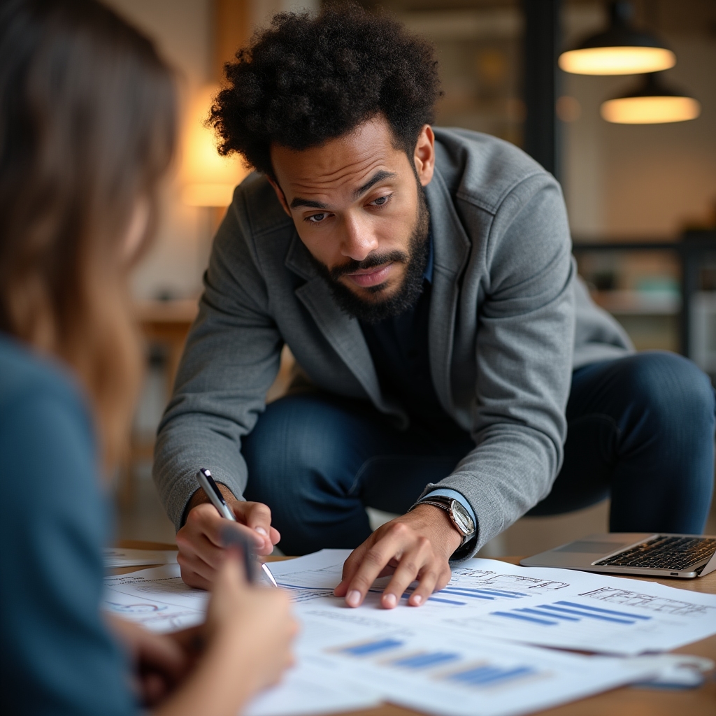 Workshop facilitator working with small business owners